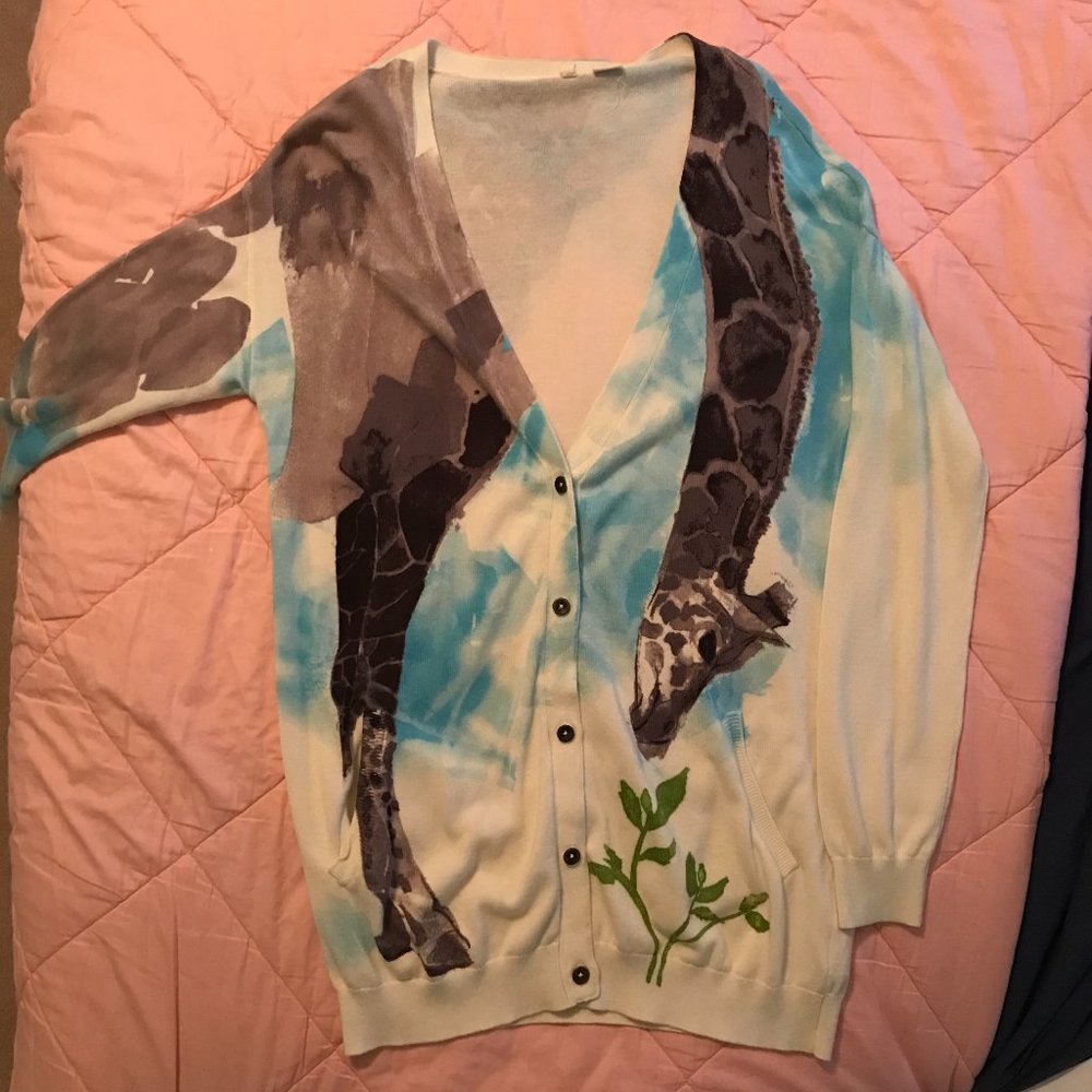 Anthropologie giraffe cardigan